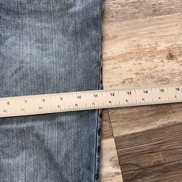 American Eagle Mid Wash Blue Mens 33x31 Cowboy Boot Cut Cotton Denim Jeans y2k - Picture 8 of 9